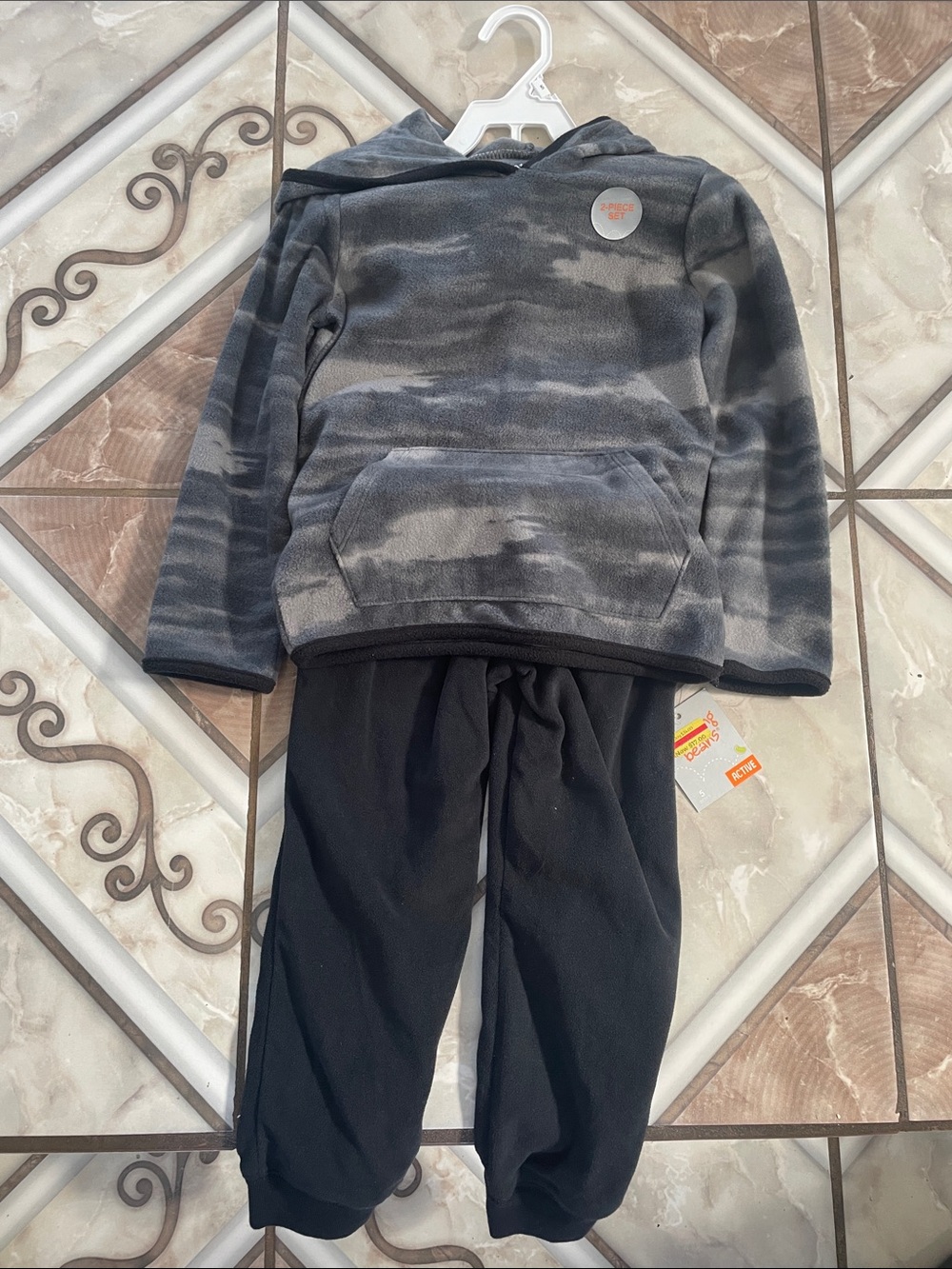 jumping beans Gray Camo Fleece Hoodie with Black Joggers